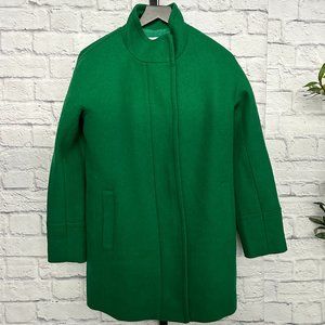 J.Crew Kelly Green Asymmetrical Wool Coat